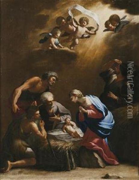 Adoration Of The Shepherds Oil Painting - Francesco Di Maria