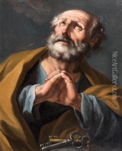 Saint Pierre Repentant Oil Painting - Giuseppe Antonio Petrini