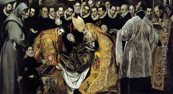 The Burial of the Count of Orgaz (detail 1) 1586-88 Oil Painting - El Greco (Domenikos Theotokopoulos)