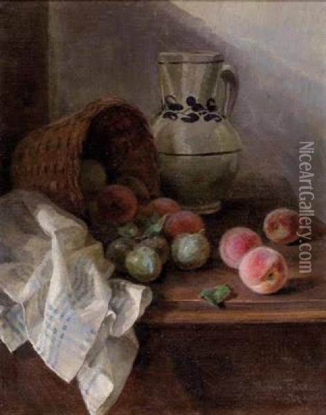 Stillleben Mit Obst Und Krug Oil Painting - Rosina Del Fabro