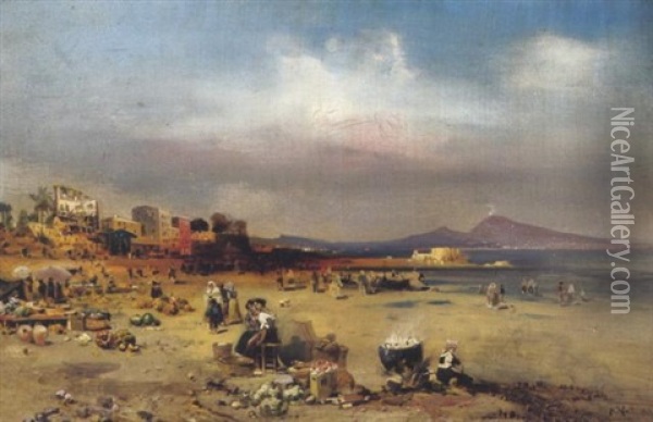 Motiv Aus Neapel Oil Painting - Robert Alott