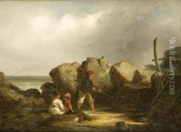 Shrimpers Oil Painting - Thomas Smythe