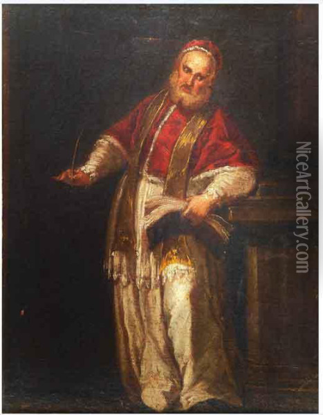 San Gregorio Magno Papa Oil Painting - Francesco Fontebasso