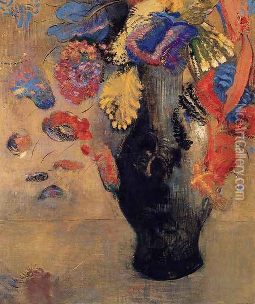 Flowers I Oil Painting - Odilon Redon
