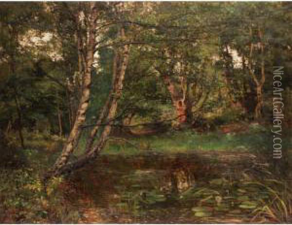 The Haunt Of The Kingfisher Oil Painting - George Dunkerton Hiscox