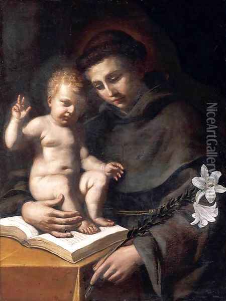 St Anthony of Padua with the Infant Christ Oil Painting - Guercino
