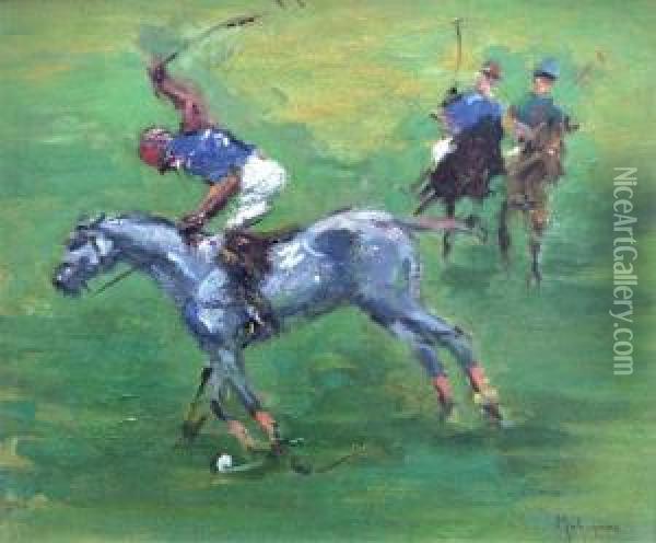 La Partie De Polo Oil Painting - Louis-Ferdinand Malespina