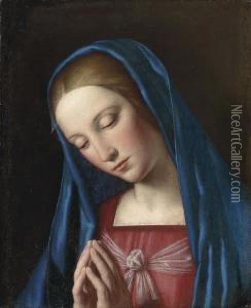 The Madonna In Prayer Oil Painting - Giovanni Battista Salvi
