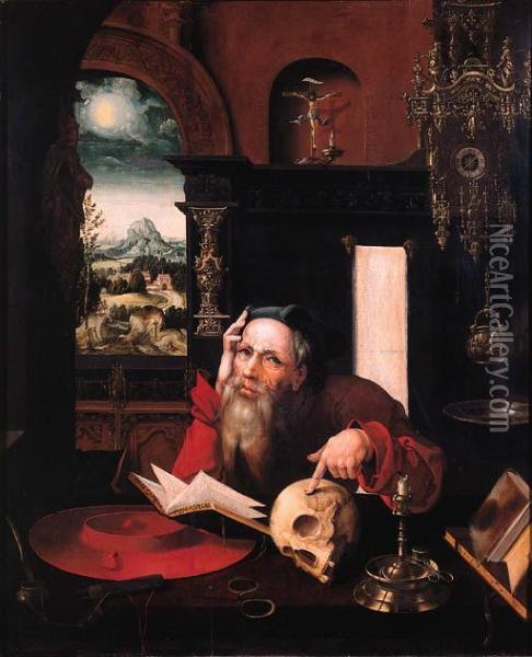 Saint Jerome Oil Painting - Joos Van Cleve