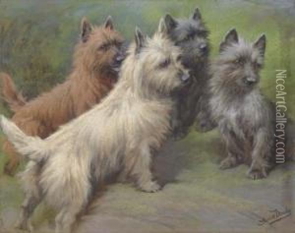 Cairn Terriers Oil Painting - Fannie Moody