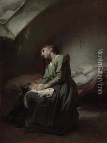 The Abandoned Girl Oil Painting - Octave Tassaert