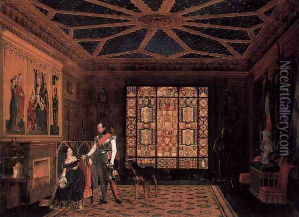Armour Room in the Palace of Prince Frederick of Prussia Oil Painting - Carl Friedrich Zimmermann