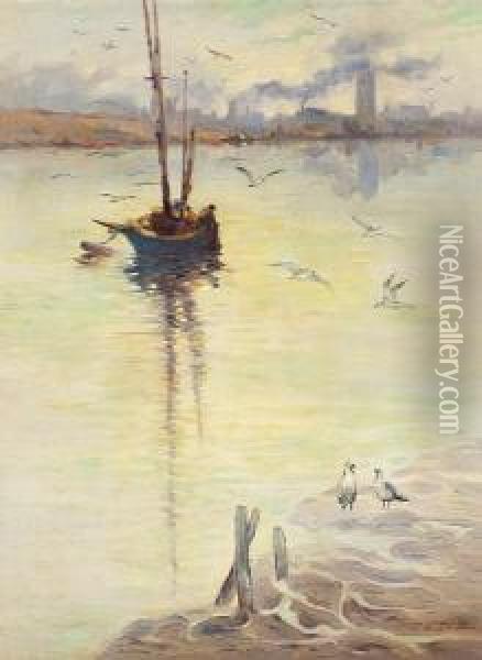 Inner Harbor Oil Painting - John Christopher Smith