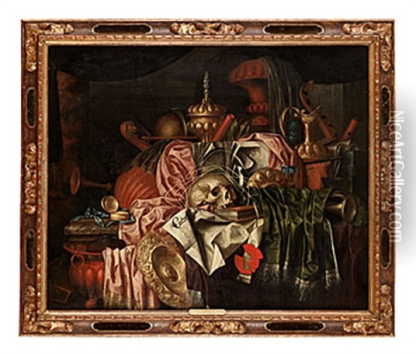 Vanitasstilleben Oil Painting - Franciscus Gysbrechts