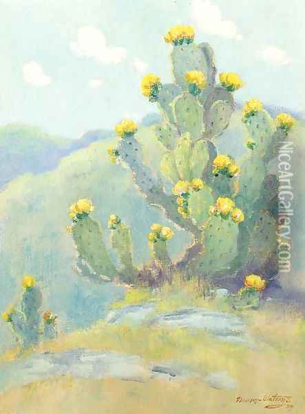 Cactus study Oil Painting - Dawson Dawson-Watson
