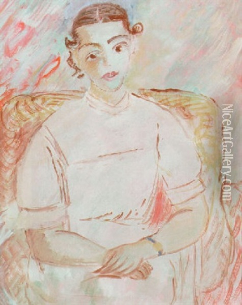 Kvinna I Fatolj Oil Painting - Sigrid (Maria) Hjerten