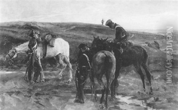 Kavallerie Nach Der Nachtwache Oil Painting - Robert Von Haug