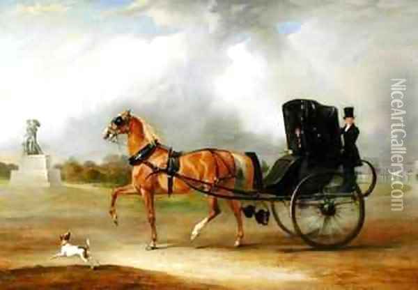 William Massey Stanley Driving his Cabriolet in Hyde Park Oil Painting - John Snr Ferneley