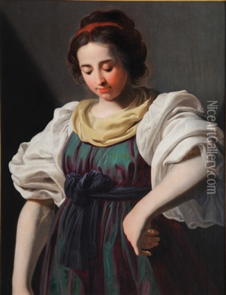 Portrait Of A Young Woman Oil Painting - Artemisia Gentileschi