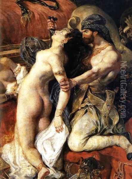 The Death of Sardanapalus (detail) 2 Oil Painting - Eugene Delacroix