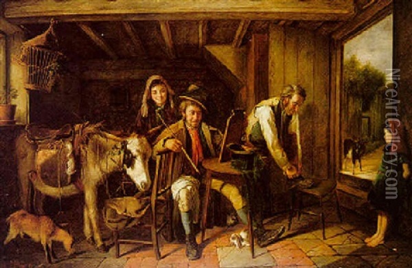 Off To The Derby Oil Painting - Charles Hunt the Younger
