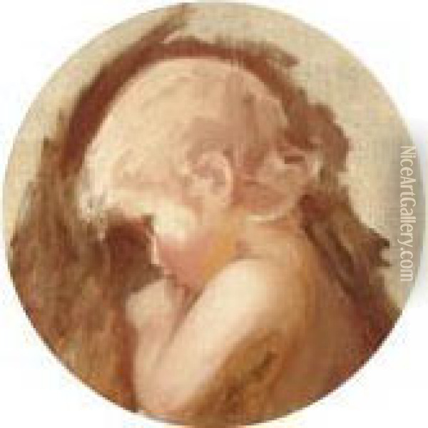 Study Of William George Spencer 
Cavendish, 6th Duke Of Devonshire (1790-1858) When A Child Oil Painting - George Romney