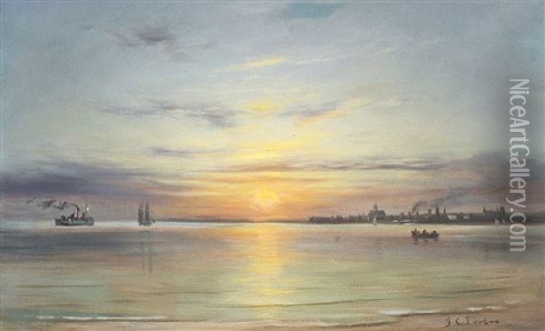 View Of Toronto At Sunset Oil Painting - John Colin Forbes