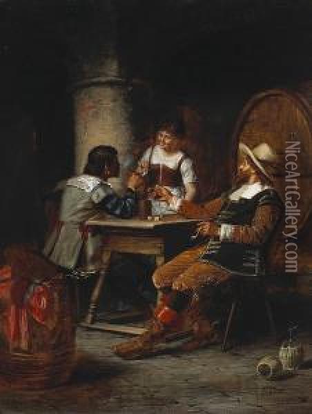 In The Cellar Oil Painting - Alois Binder