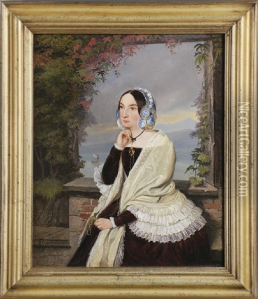 Portrait Der Charlotte Zu Hohenlohe-bartenstein Jagstberg Oil Painting - Reinhard Sebastian Zimmermann