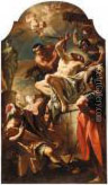 The Martyrdom Of Saint Bartholomew Oil Painting - Giovanni Battista Piazzetta