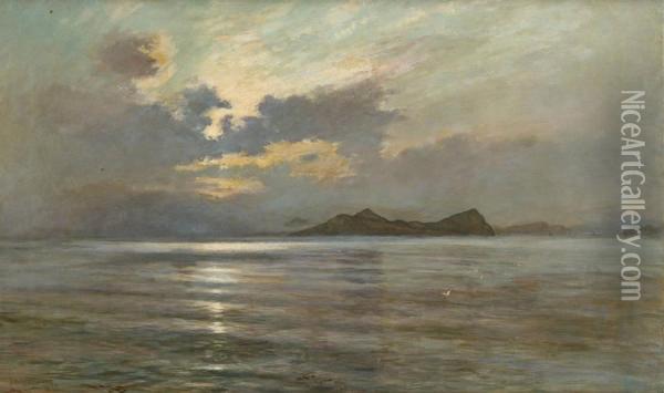 Coucher De Soleil Sur La Manche Oil Painting - Edwin Sherwood Calvert