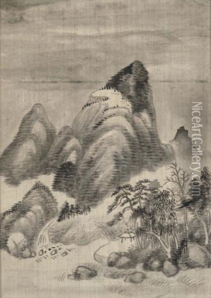Landscape In Ancient Styles Oil Painting - Yong Rong