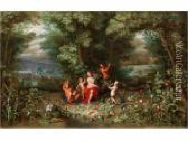 Jahreszeitenallegorie Oil Painting - Jan The Elder Brueghel