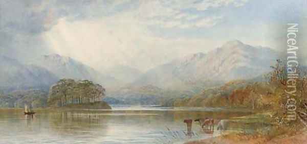 The head of Lake Windermere Oil Painting - Cornelius Pearson