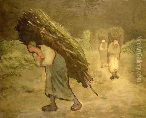 Winter- The Faggot Gatherers, 1868-75 Oil Painting - Jean-Francois Millet