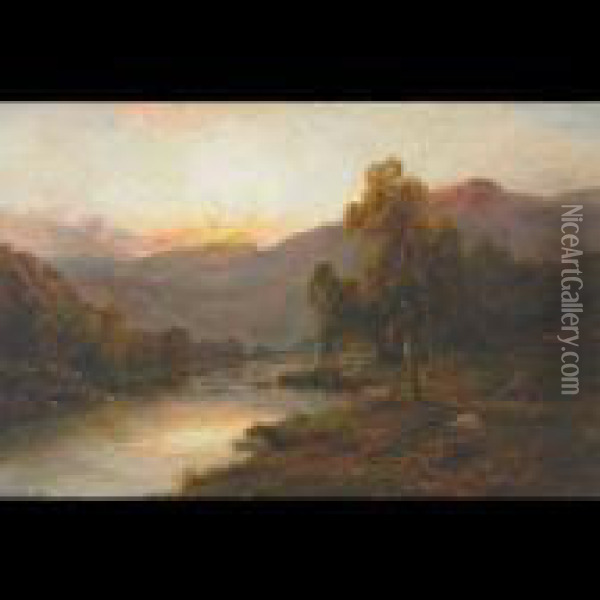 The Birches Of The Trossachs Oil Painting - Alfred de Breanski