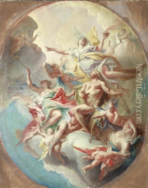 The Apotheosis Of Hercules Oil Painting - Carlo Innocenzo Carlone