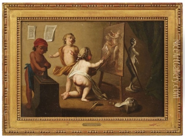 Allegorie Der Kunste Oil Painting - Charles-Andre van Loo