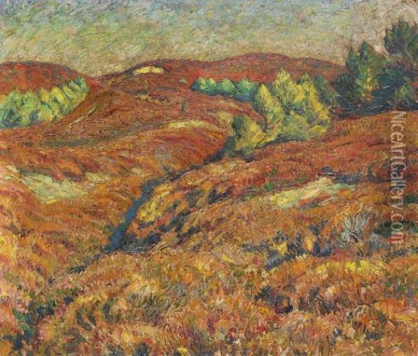 Herbst In Der Heide Oil Painting - Georg Burmester