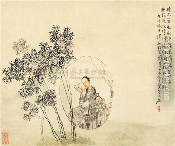 The Drawing Reading In Xiao Xiang Oil Painting -  Qian Hui'an