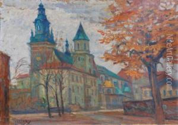 Widok Na Katedre Wawelska Oil Painting - Ludwik Misky