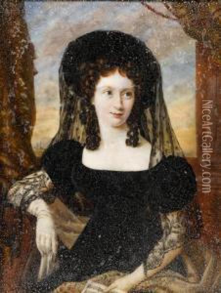 Portrait Of Mrs Thomas E Weller Oil Painting - Lorenzo Theweneti
