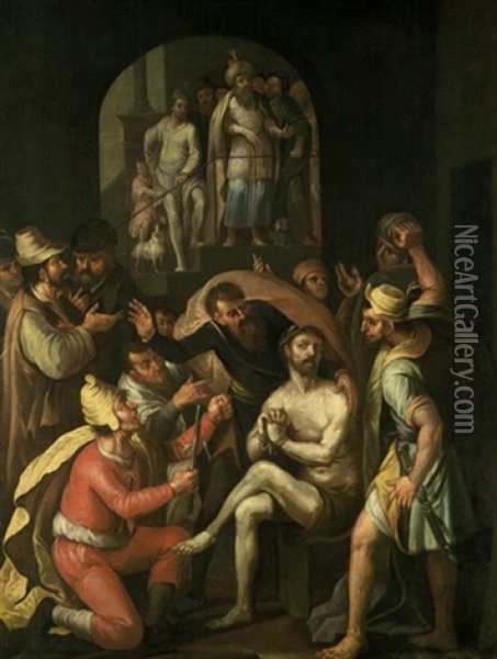 Die Verspottung Christ Oil Painting - Pieter Aertsen