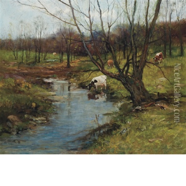 Pasture Brook Oil Painting - Charles Paul Gruppe