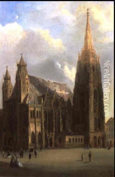 St. Stephan In Wien Oil Painting - Ferdinand Lepie