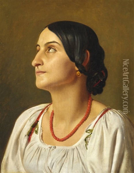 Woman From Sora Oil Painting - Constantin (Carl Christian Constantin) Hansen