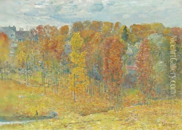 Autumn Oil Painting - Frederick Childe Hassam