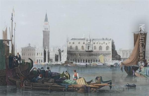 The City Of Venice Oil Painting - John Henry Le Keux