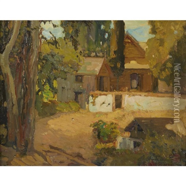 The Vacant House In The Arroya Oil Painting - Franz Arthur Bischoff