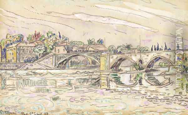 Pont Saint Esprit Oil Painting - Paul Signac